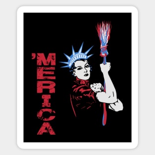 Merica Statue of Liberty 4th Of July Independence Day Sarcasm Sticker